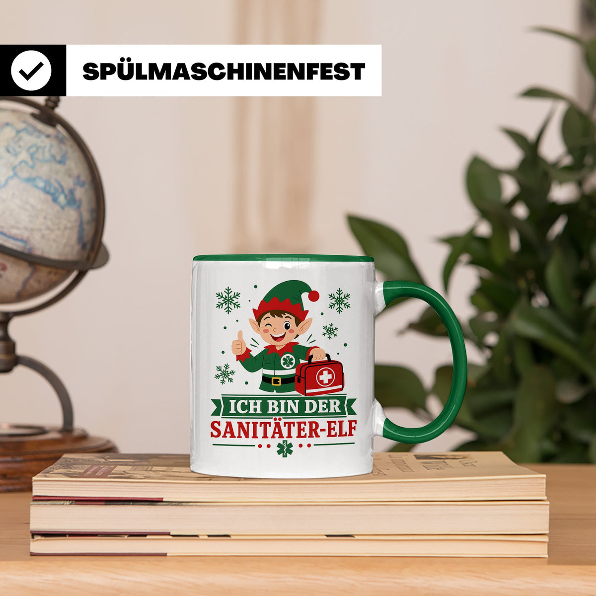 Sanitäter Weihnachten Tasse Ich bin der Sanitäter-Elf - Lust – Grün [farbe:grün]