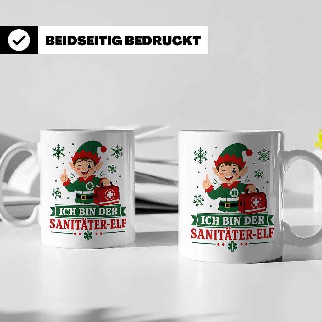 Sanitäter Weihnachten Tasse Ich bin der Sanitäter-Elf - Lust – Weiß [farbe:weiß]