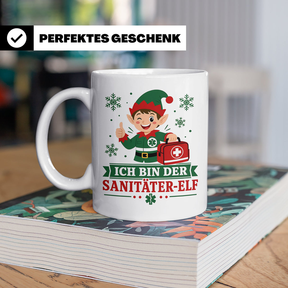 Sanitäter Weihnachten Tasse Ich bin der Sanitäter-Elf - Lust – Weiß [farbe:weiß]