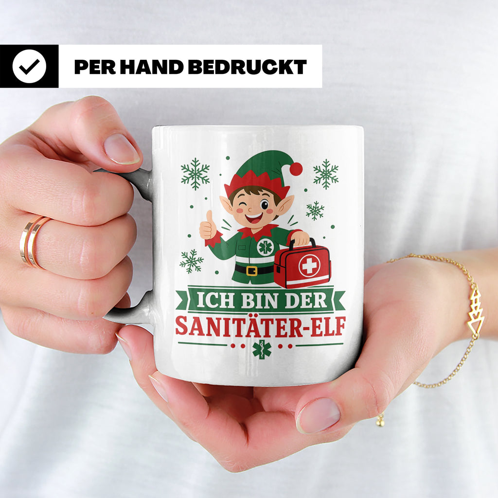 Sanitäter Weihnachten Tasse Ich bin der Sanitäter-Elf - Lust – Weiß [farbe:weiß]