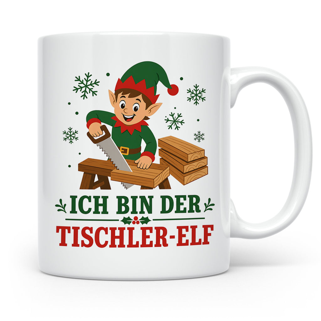 Tischler Weihnachten Tasse Ich bin der Tischler-Elf - Lustig – Weiß [farbe:weiß]