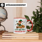 Tischler Weihnachten Tasse Ich bin der Tischler-Elf - Lustig – Rot [farbe:rot]