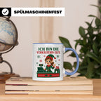 Verkäuferin Weihnachten Tasse Ich bin die Verkäuferin-Elfe - – Blau [farbe:blau]