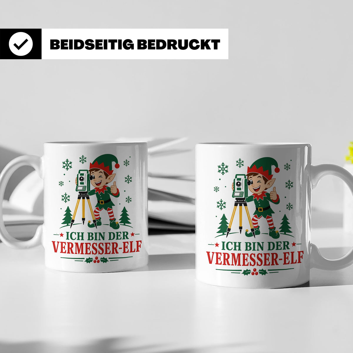 Vermesser Weihnachten Tasse Ich bin der Vermesser-Elf - Lust – Weiß [farbe:weiß]