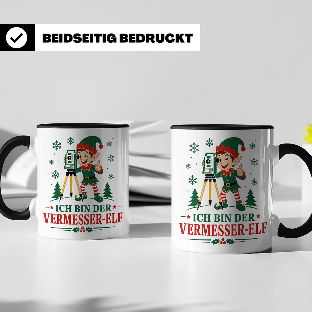 Vermesser Weihnachten Tasse Ich bin der Vermesser-Elf - Lust – Schwarz [farbe:schwarz]