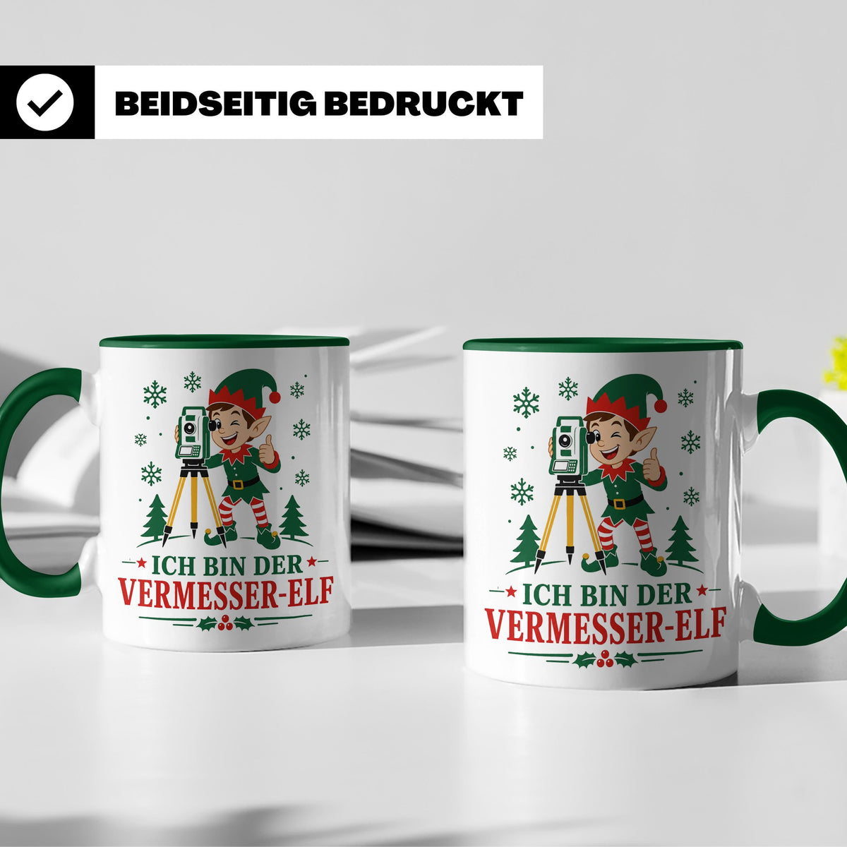 Vermesser Weihnachten Tasse Ich bin der Vermesser-Elf - Lust – Grün [farbe:grün]