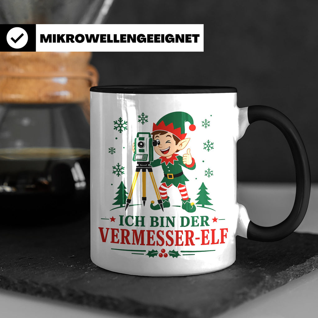 Vermesser Weihnachten Tasse Ich bin der Vermesser-Elf - Lust – Schwarz [farbe:schwarz]