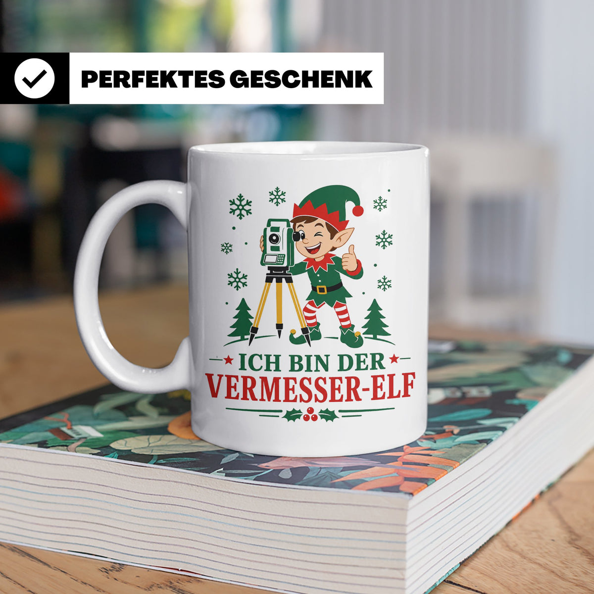 Vermesser Weihnachten Tasse Ich bin der Vermesser-Elf - Lust – Weiß [farbe:weiß]