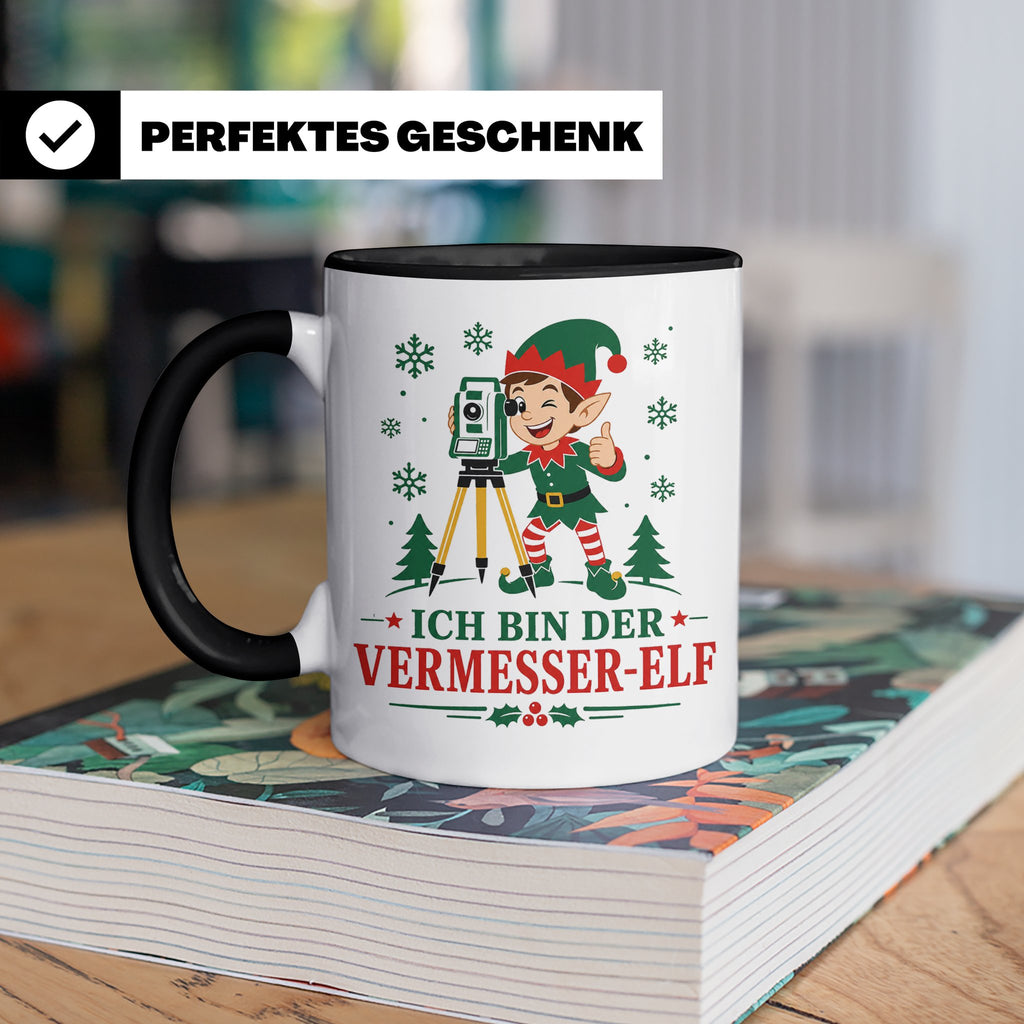 Vermesser Weihnachten Tasse Ich bin der Vermesser-Elf - Lust – Schwarz [farbe:schwarz]
