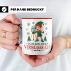 Vermesser Weihnachten Tasse Ich bin der Vermesser-Elf - Lust – Rot [farbe:rot]