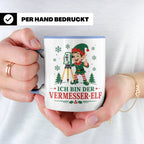 Vermesser Weihnachten Tasse Ich bin der Vermesser-Elf - Lust – Blau [farbe:blau]