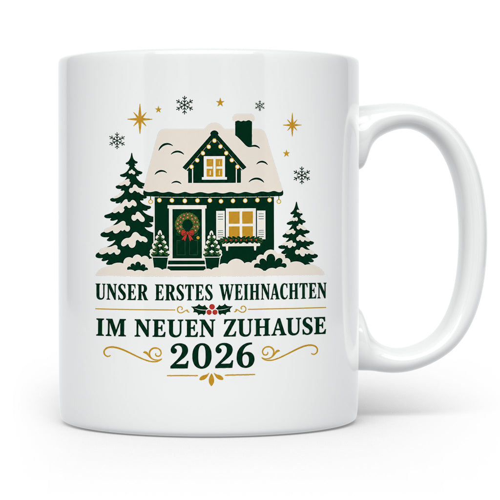 Neues Zuhause Tasse Unser erstes Weihnachten im neuen Zuhaus – Weiß [farbe:weiß]