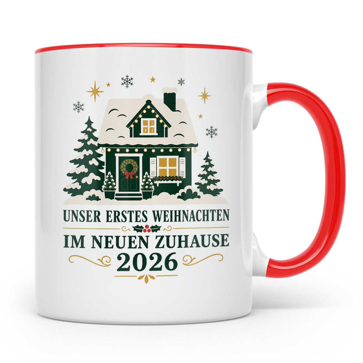 Neues Zuhause Tasse Unser erstes Weihnachten im neuen Zuhaus – Rot [farbe:rot]