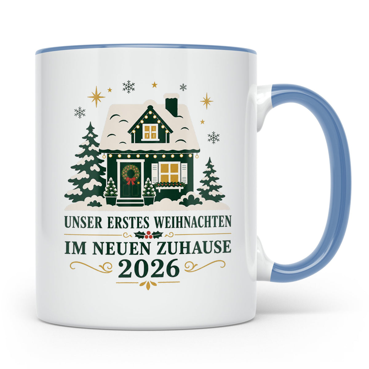 Neues Zuhause Tasse Unser erstes Weihnachten im neuen Zuhaus – Blau [farbe:blau]