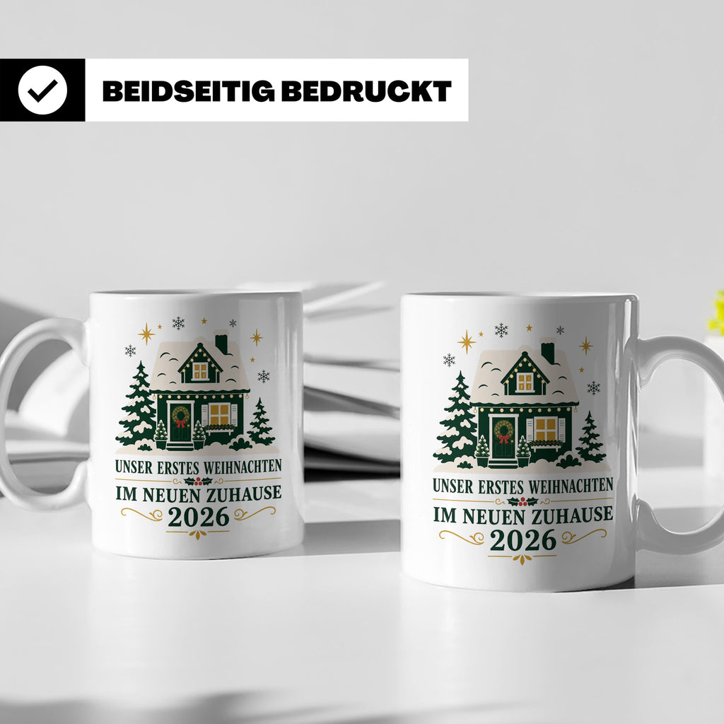 Neues Zuhause Tasse Unser erstes Weihnachten im neuen Zuhaus – Weiß [farbe:weiß]
