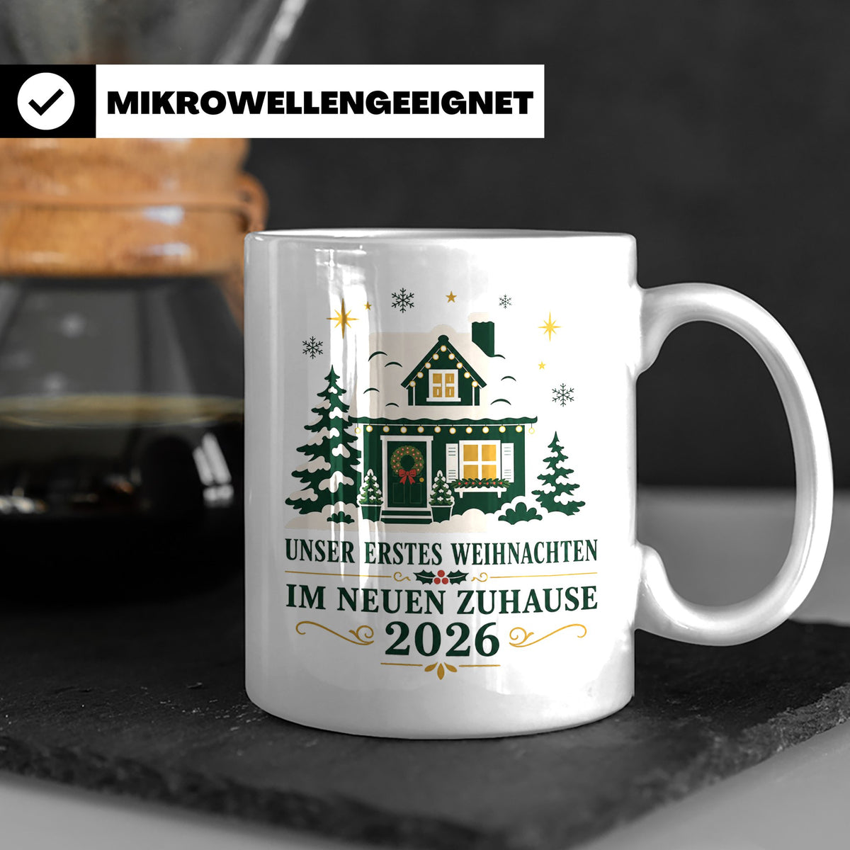 Neues Zuhause Tasse Unser erstes Weihnachten im neuen Zuhaus – Weiß [farbe:weiß]