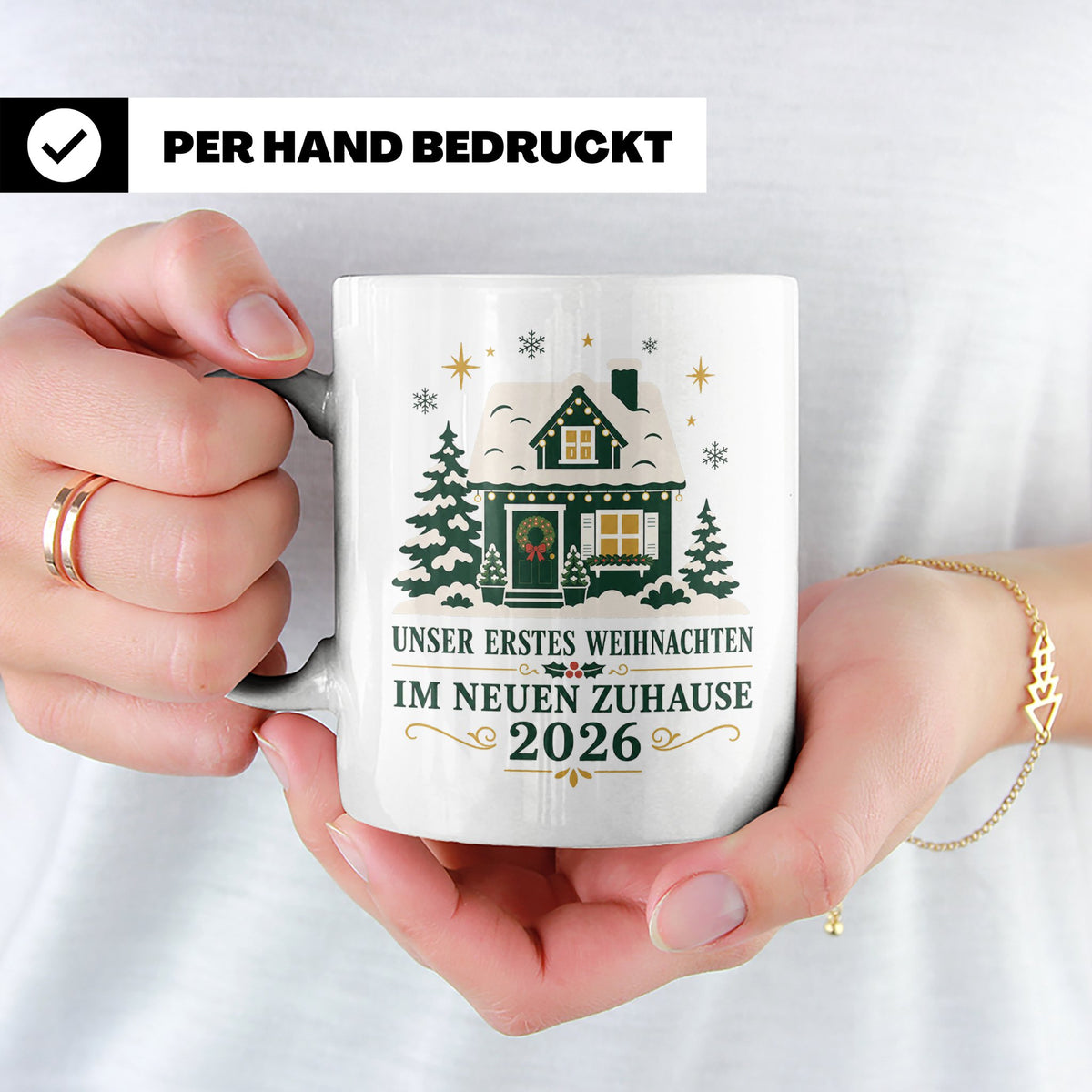 Neues Zuhause Tasse Unser erstes Weihnachten im neuen Zuhaus – Weiß [farbe:weiß]
