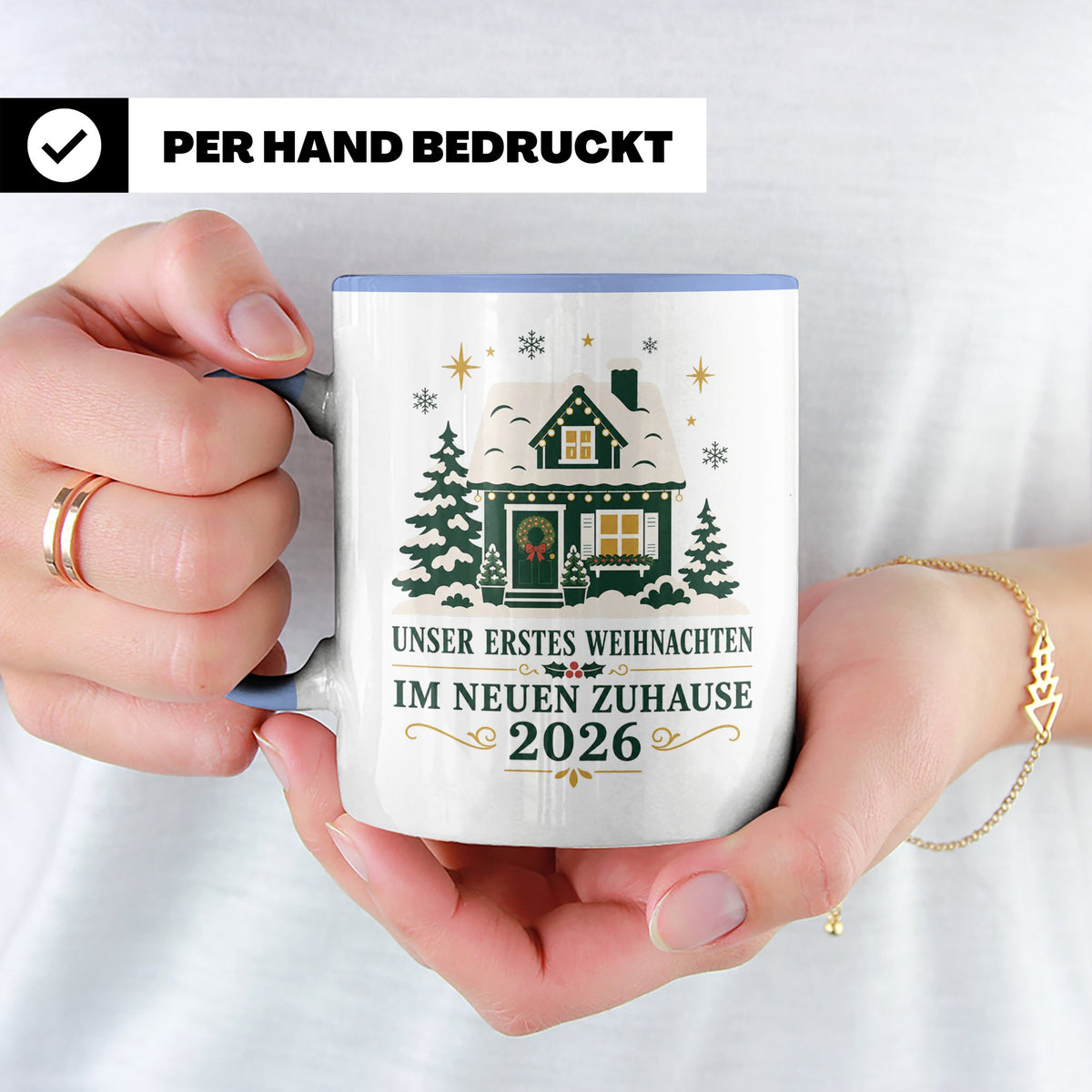 Neues Zuhause Tasse Unser erstes Weihnachten im neuen Zuhaus – Blau [farbe:blau]
