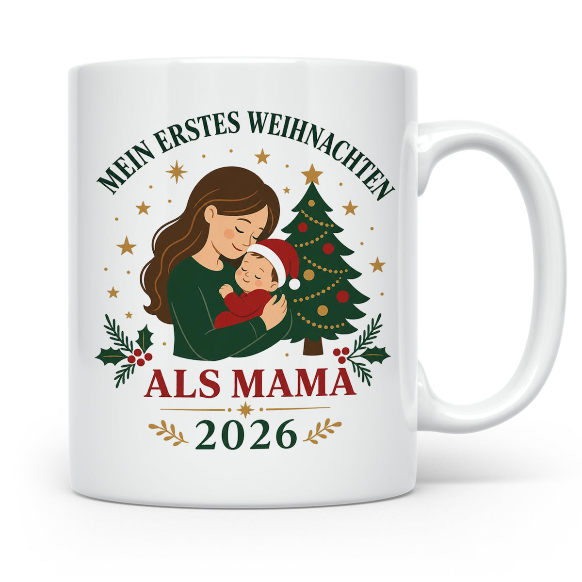 Mama Tasse Mein erstes Weihnachten als Mama 2026 - Geschenk  – Weiß [farbe:weiß]