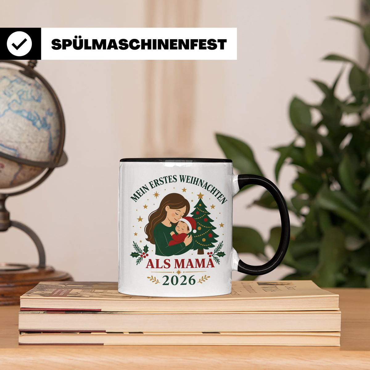 Mama Tasse Mein erstes Weihnachten als Mama 2026 - Geschenk  – Schwarz [farbe:schwarz]