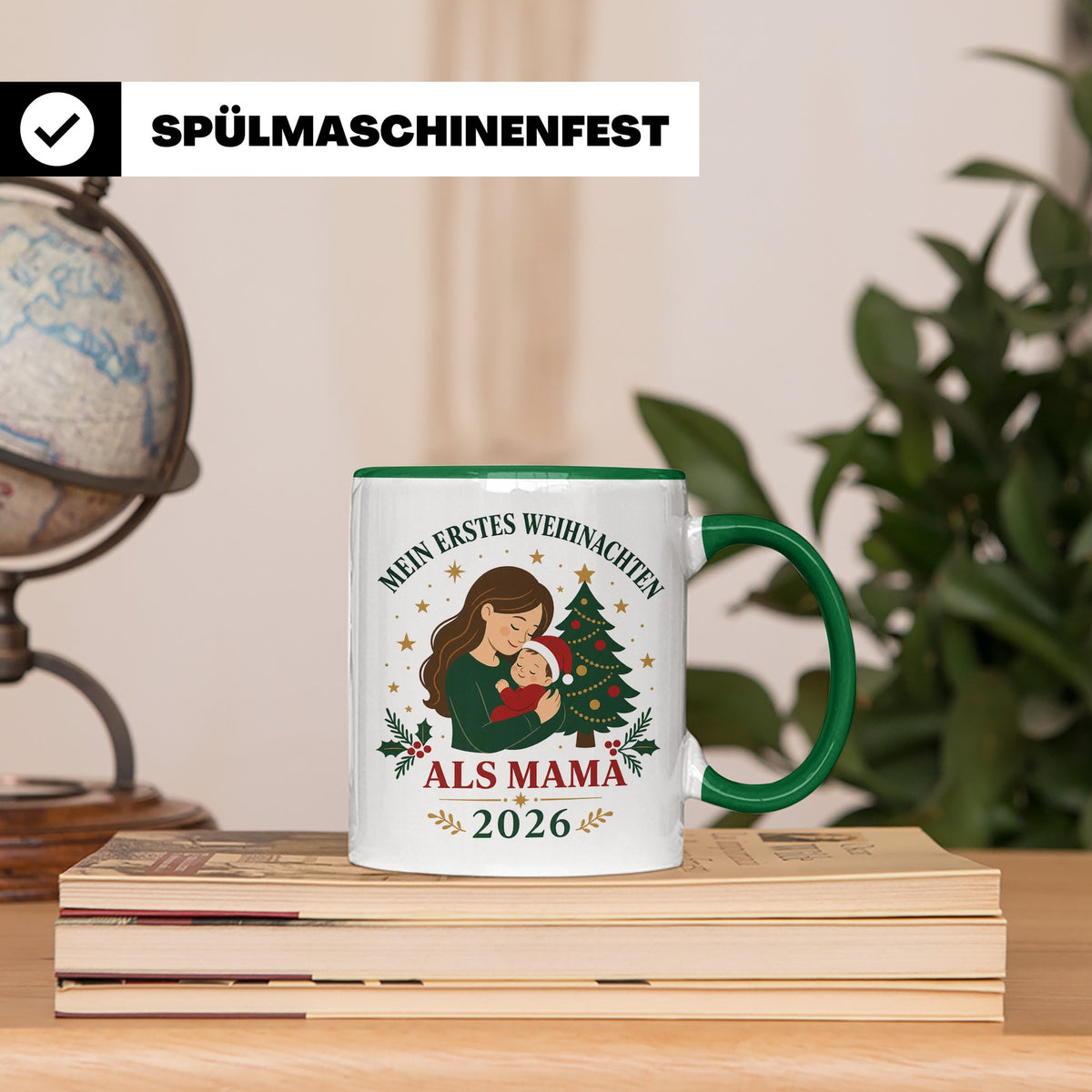 Mama Tasse Mein erstes Weihnachten als Mama 2026 - Geschenk  – Grün [farbe:grün]