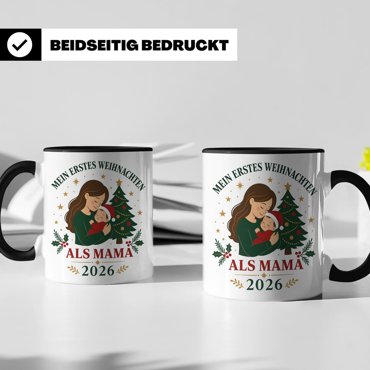 Mama Tasse Mein erstes Weihnachten als Mama 2026 - Geschenk  – Schwarz [farbe:schwarz]