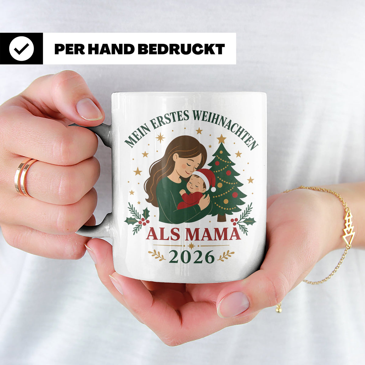 Mama Tasse Mein erstes Weihnachten als Mama 2026 - Geschenk  – Weiß [farbe:weiß]