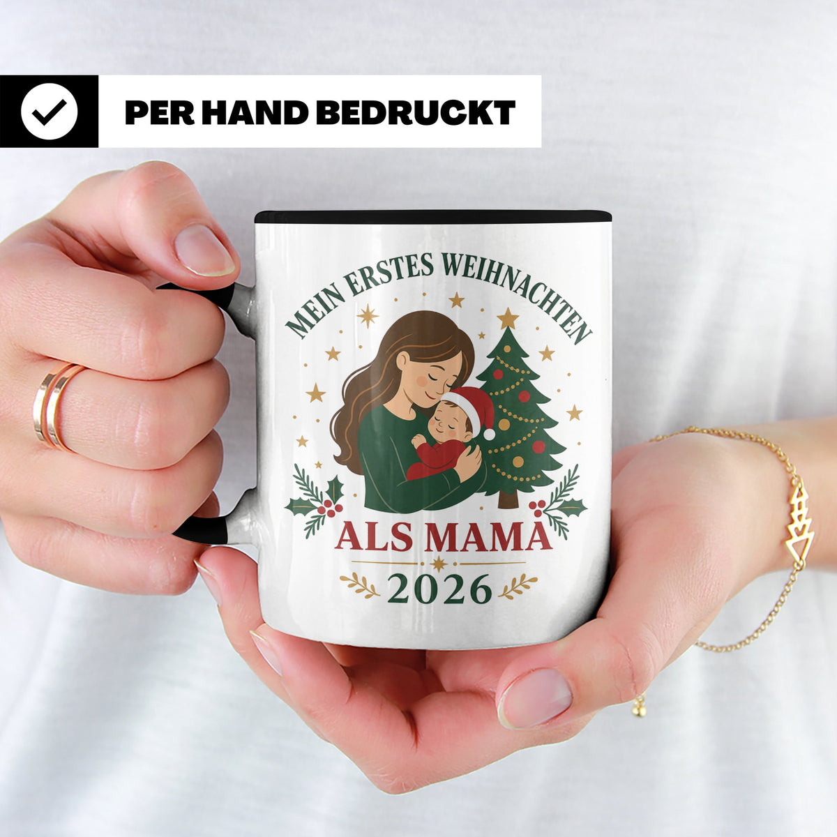 Mama Tasse Mein erstes Weihnachten als Mama 2026 - Geschenk  – Schwarz [farbe:schwarz]