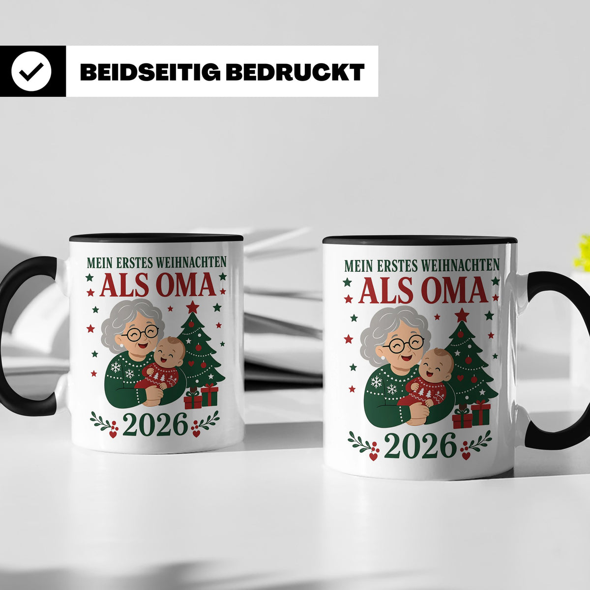Oma Tasse Mein erstes Weihnachten als Oma 2026 - Geschenk fü – Schwarz [farbe:schwarz]