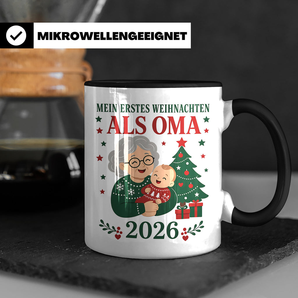 Oma Tasse Mein erstes Weihnachten als Oma 2026 - Geschenk fü – Schwarz [farbe:schwarz]