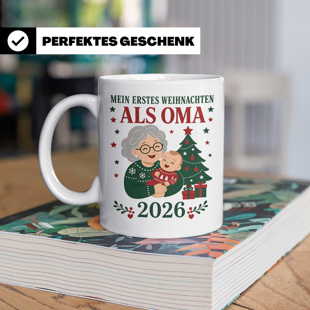Oma Tasse Mein erstes Weihnachten als Oma 2026 - Geschenk fü – Weiß [farbe:weiß]