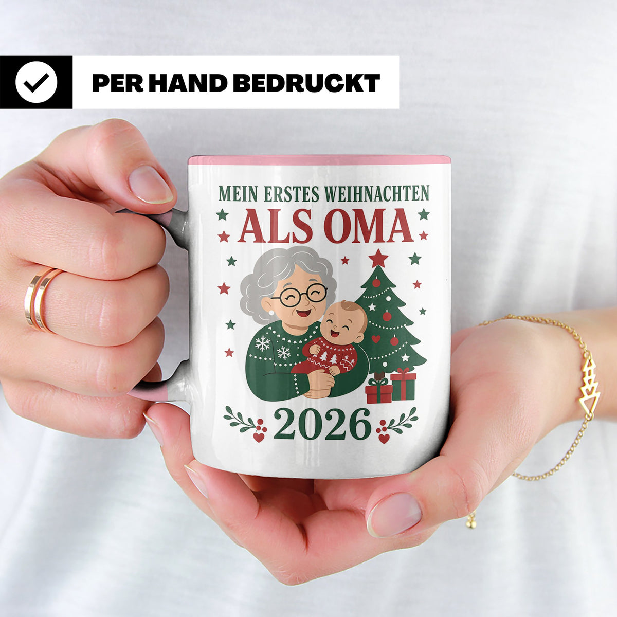 Oma Tasse Mein erstes Weihnachten als Oma 2026 - Geschenk fü – Rosa [farbe:rosa]
