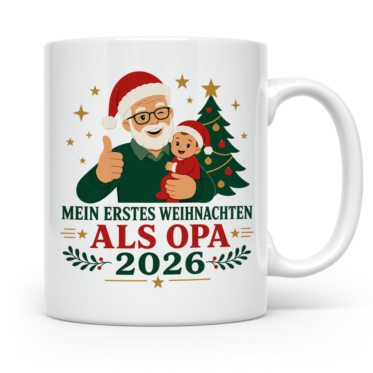 Opa Tasse Mein erstes Weihnachten als Opa 2026 - Geschenk fü – Weiß [farbe:weiß]