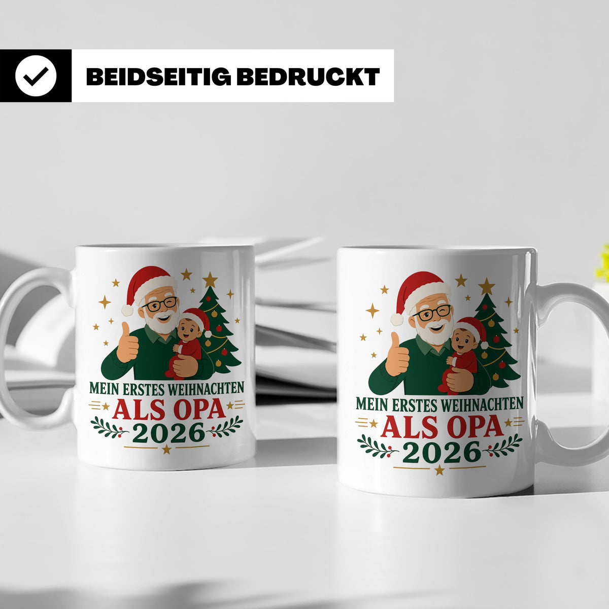 Opa Tasse Mein erstes Weihnachten als Opa 2026 - Geschenk fü – Weiß [farbe:weiß]