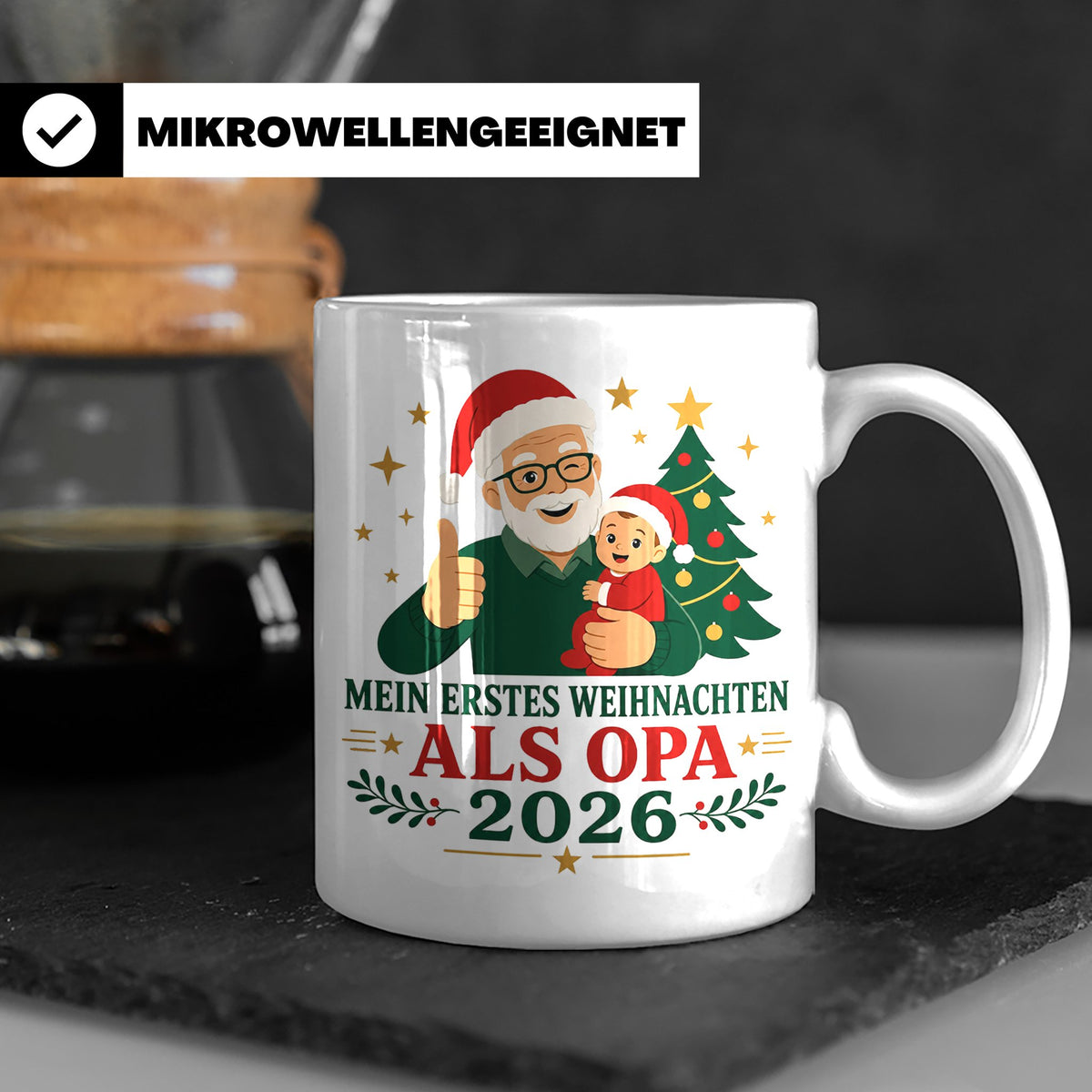 Opa Tasse Mein erstes Weihnachten als Opa 2026 - Geschenk fü – Weiß [farbe:weiß]