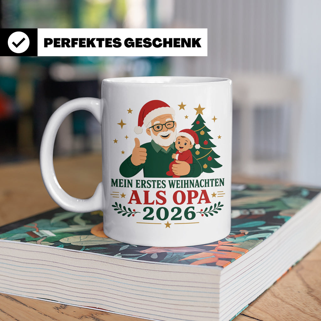Opa Tasse Mein erstes Weihnachten als Opa 2026 - Geschenk fü – Weiß [farbe:weiß]