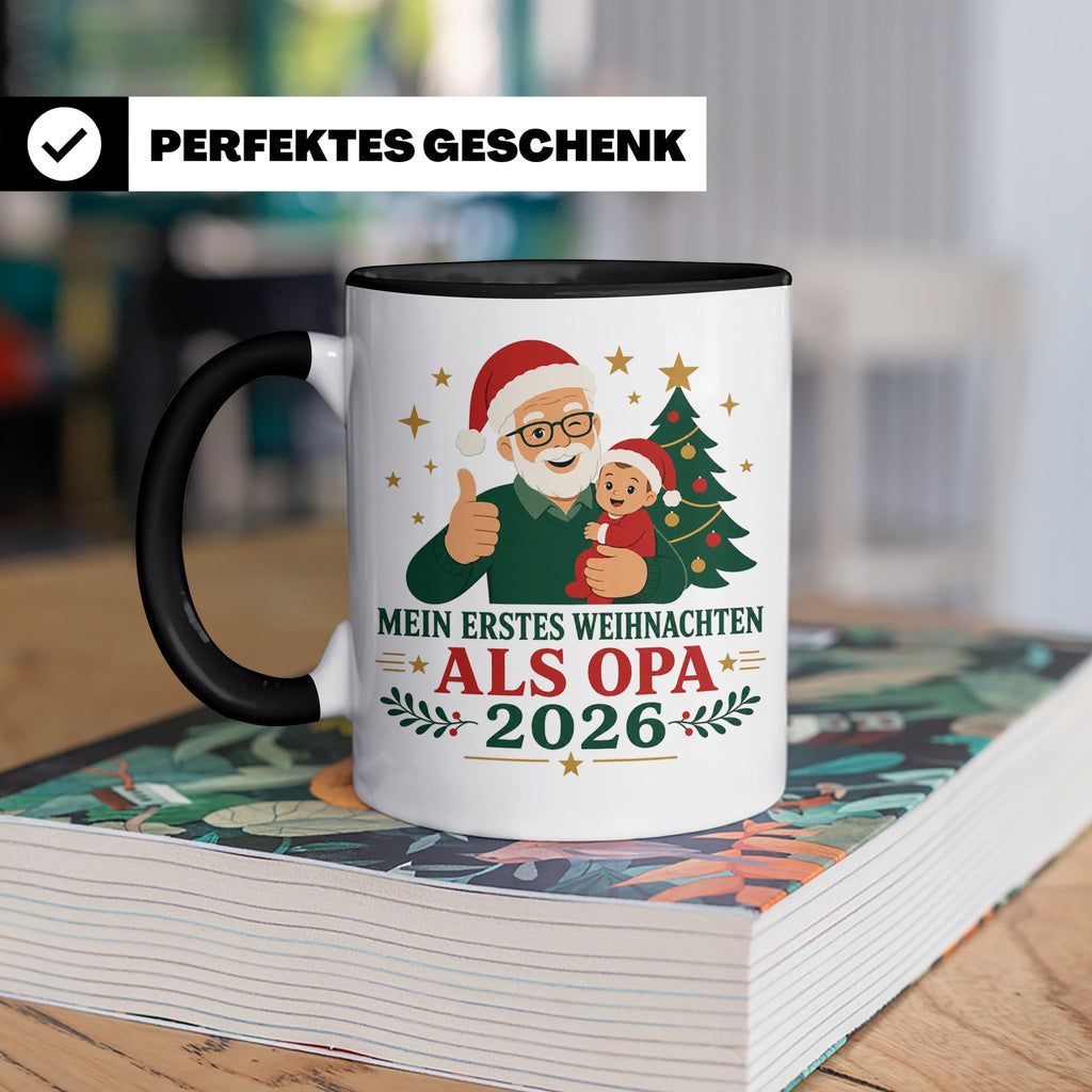 Opa Tasse Mein erstes Weihnachten als Opa 2026 - Geschenk fü – Schwarz [farbe:schwarz]