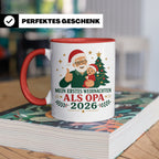 Opa Tasse Mein erstes Weihnachten als Opa 2026 - Geschenk fü – Rot [farbe:rot]