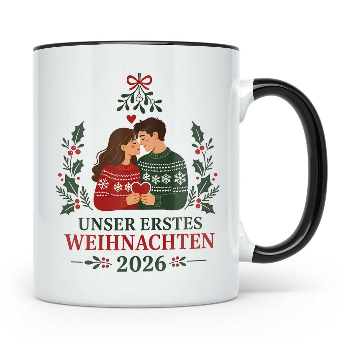 Pärchen Tasse Unser erstes Weihnachten 2026 - Geschenk für P – Schwarz [farbe:schwarz]