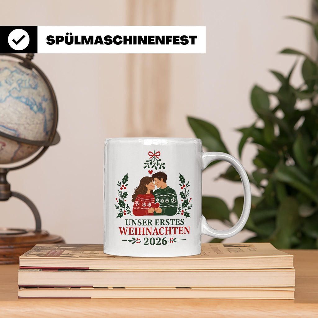 Pärchen Tasse Unser erstes Weihnachten 2026 - Geschenk für P – Weiß [farbe:weiß]