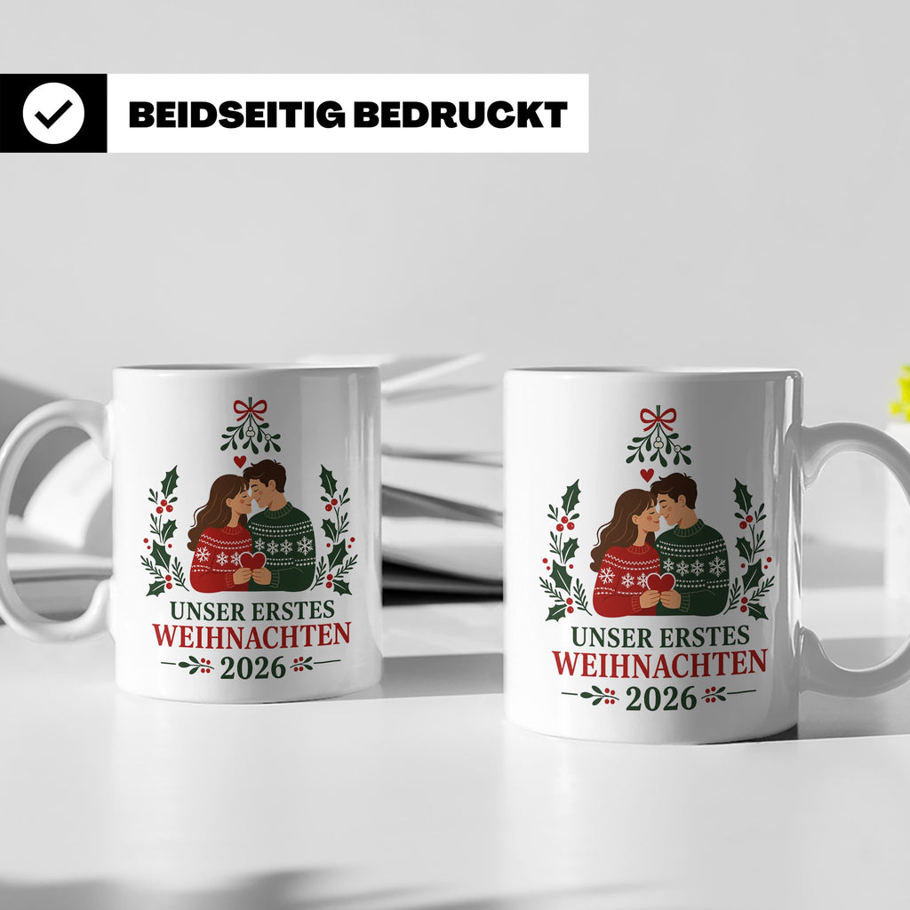 Pärchen Tasse Unser erstes Weihnachten 2026 - Geschenk für P – Weiß [farbe:weiß]