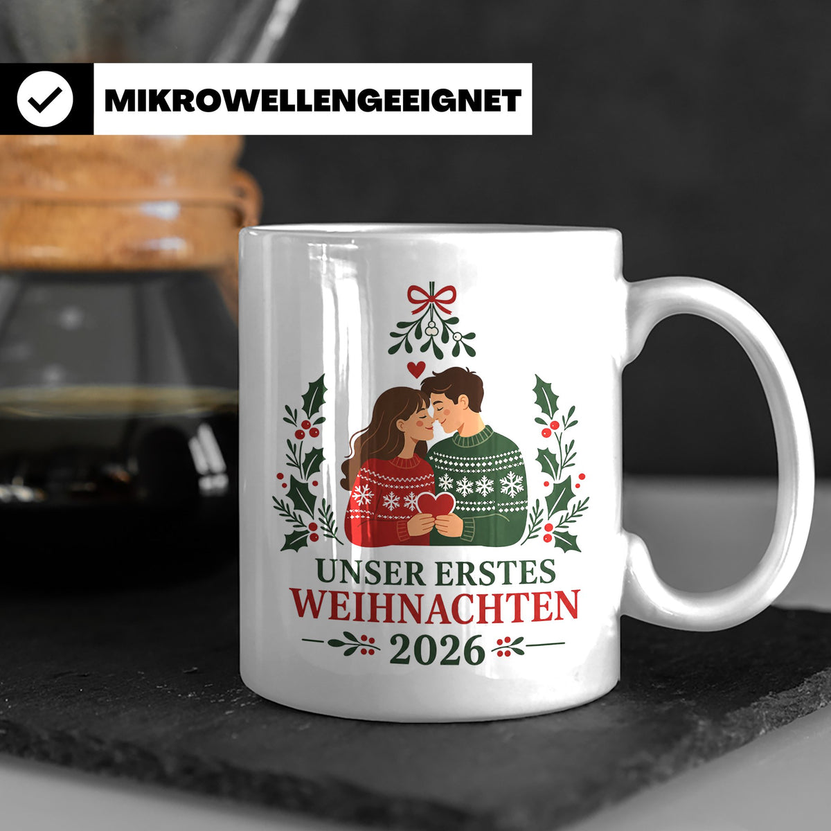Pärchen Tasse Unser erstes Weihnachten 2026 - Geschenk für P – Weiß [farbe:weiß]