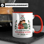 Pärchen Tasse Unser erstes Weihnachten 2026 - Geschenk für P – Rot [farbe:rot]