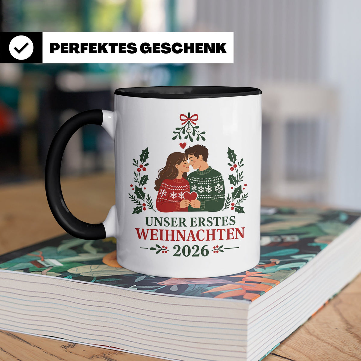Pärchen Tasse Unser erstes Weihnachten 2026 - Geschenk für P – Schwarz [farbe:schwarz]