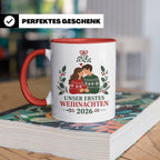 Pärchen Tasse Unser erstes Weihnachten 2026 - Geschenk für P – Rot [farbe:rot]