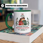 Pärchen Tasse Unser erstes Weihnachten 2026 - Geschenk für P – Grün [farbe:grün]