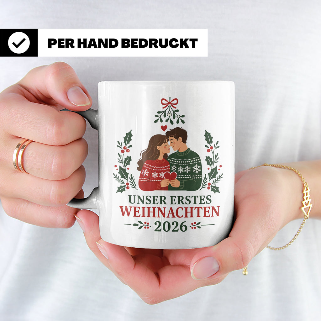 Pärchen Tasse Unser erstes Weihnachten 2026 - Geschenk für P – Weiß [farbe:weiß]