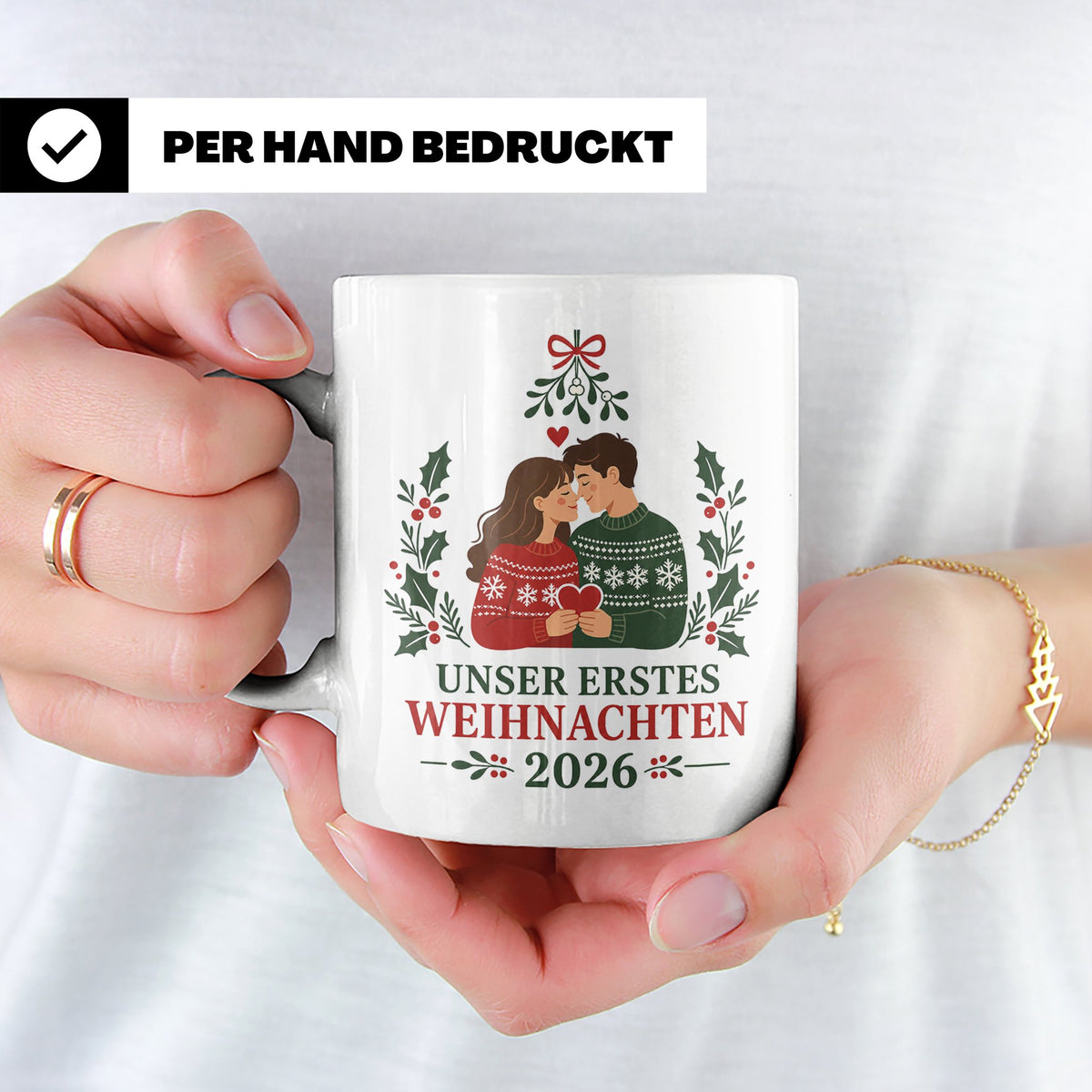 Pärchen Tasse Unser erstes Weihnachten 2026 - Geschenk für P – Weiß [farbe:weiß]