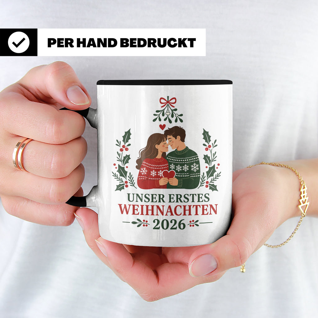Pärchen Tasse Unser erstes Weihnachten 2026 - Geschenk für P – Schwarz [farbe:schwarz]