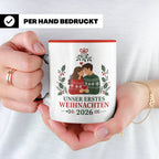 Pärchen Tasse Unser erstes Weihnachten 2026 - Geschenk für P – Rot [farbe:rot]